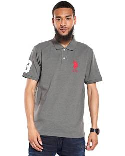 U.S. Polo Assn. Herren Poloshirt aus festem Piqué Polohemd, dunkelgrau (Dark Heather Grey), Mittel von U.S. POLO ASSN.