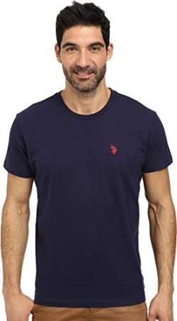 U.S. Polo Assn. Herren-T-Shirt mit Rundhalsausschnitt, kleines Pony-Motiv, Klassisches Marineblau, L von U.S. POLO ASSN.