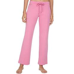 U2SKIIN Pyjamahose Damen lang 100% Baumwolle, Schlafhose Damen Schlafanzughose lang Pyjama Hose Schlafanzug Hose Freizeithose Haushose (Schmutzigrosa, M) von U2SKIIN