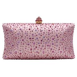 UALXPAO abendtasche damen Clutch mit Perlen for Damen, Strass-Kristall-Geldbörse, glitzernd, Abendtasche for Hochzeit, Party, Metallkette, Umhängetasche(Pink) von UALXPAO