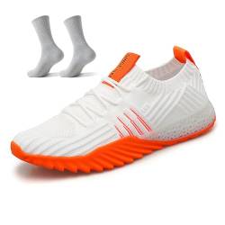 Arianna Trainers for Men Women,Lightweight and Breathable Running Shoes (White Orange, Erwachsene, Herren, 39, Numerisch, EU Schuhgrößensystem, M) von UERSUR