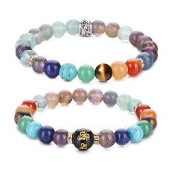 UEUC Chakra-Armbänder für Frauen, Yoga 7 Chakra-Kristalle, Edelstein-Armband, 8 mm Kristall-Meditations-Energieausgleichsarmbänder(#79) von UEUC