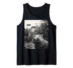 Nilpferd Selfie mit Alien UFO Männer Frauen Jungen Mädchen Kinder Tank Top von UFO Explorers