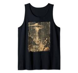 Mittelalterliche Ritter Invasion außerirdische Retro-Sci Fi Tank Top von UFO Fliegende Untertasse Alien Geschenk Idee