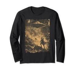 Mittelalterliche Ritter Invasion außerirdische Retro-Sci Fi Langarmshirt von UFO Fliegende Untertasse Alien Geschenk