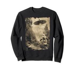 Mittelalterliche Ritter Invasion außerirdische Retro-Sci Fi Sweatshirt von UFO Fliegende Untertasse Alien Geschenk