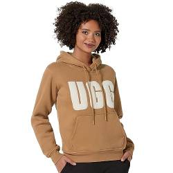 UGG Damen Rey Uggfluff Logo Hoodie Fleece, Kastanie/Gips, 32 von UGG