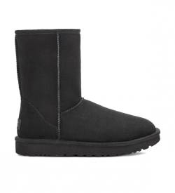 UGG für Damen. 1016223 Stiefel Classic Short II schwarz (36), Leder, Wohnung, Keine, Lässig von UGG