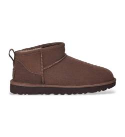 UGG für Damen. 1116109 Klassische Ultra Mini braune Lederstiefel (36), Wohnung, Keine, Lässig von UGG