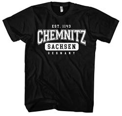 College City Chemnitz Herren T-Shirt | Stadt - Chemnitz Skyline - Fussball - Chemnitz Shirt - Ultras | Schwarz (L) von UGLYSHIRT