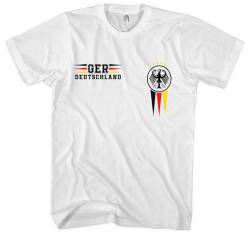 Deutschland Herren T-Shirt | Deutschland Shirt EM WM Deutschland Flagge Tshirt Germany Fußball Deutschland Trikot | M12 FB Weiß (L) von UGLYSHIRT