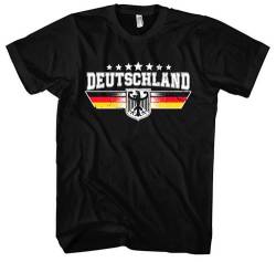 Deutschland Herren T-Shirt | Deutschland Shirt EM WM Deutschland Flagge Tshirt Germany Fußball Deutschland Trikot | M4 Schwarz (M) von UGLYSHIRT