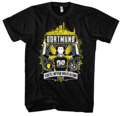 Dortmund Forever Herren T-Shirt | Sport Shirt Stadt Dortmund Fanartikel Trikot Geschenke Ultras Skyline | Schwarz (3XL) von UGLYSHIRT