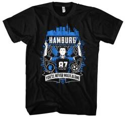 Hamburg Forever Herren T-Shirt | Sport Shirt Stadt Hamburg Fanartikel Trikot Geschenke Ultras Skyline | Schwarz (M) von UGLYSHIRT