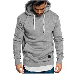 UHouse Hoodie Herren Pullover mit Kapuze Basic Kapuzenpullover Herbst Langarmshirt Angebote Sport Sweatshirt Warehouse Deal Leichte Sweatjacke Große Größen Kapuzenpulli Hoody Männer Sale Grau L von UHouse