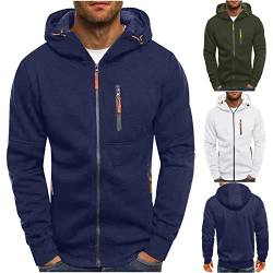 UHouse Sweatjacke Herren Kapuzenjacke Leichte Jacke mit Kapuze Blitzangebote Oversize Übergangsjacke Outdoor Herren-Jacken Sport Hoodie mit Reißverschluss Kapuzenpullover Sale Angebote Marineblau von UHouse