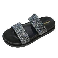 UIFLQXX Damenschuhe Mode Dicke Sohlen Hausschuhe Bequeme Weiche Sohlen Oberbekleidung Strandsandalen Und Hausschuhe Hausschuhe Damen Sommer (Black, 39) von UIFLQXX