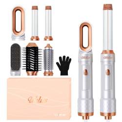 Hair Styler Heißluftbürste, UKLISS Warmluftbürste 6 in 1, Haartrockner & Zubehör 1000W, Auto Air Wand Haarstyling, Lockenbürste Warmluft, Rundbürstenföhn, Haarglätter Bürste für Frauen Glätten, Locken von UKLISS