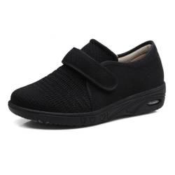 UKUBOXBAG Damen Diabetiker Schuhe, Damen Atmungsaktive Freizeit Wanderschuhe Ödeme Turnschuhe Breite Bequeme Ältere Sportschuhe,Schwarz,38 EU von UKUBOXBAG