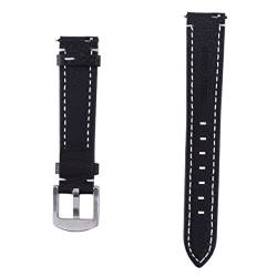 ULDIGI 1stk Lederriemen Flaches Uhrenarmband Smartwatch- Verstellbares Uhrenarmband Herren Armband Schnellspanner Armbanduhrbänder Für Herren Schwarze Armbänder Uhrarmband Black von ULDIGI