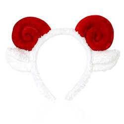 Stirnband Damen Niedliche Schaf Horn Lamm Ohr Weiche Fleece Frauen Stirnband Makeup Kopf Haarband zum Waschen Gesicht Dusche Spa Weihnachtsgeschenk Gesichtswaschstirnband(4) von ULPUDFAO