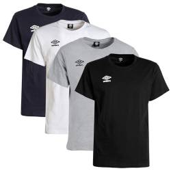 Umbro - Kurzarm-T-Shirt aus Baumwolle für Sport im Fitnessstudio und in der Freizeit: Baumwoll-T-Shirt, halbe Ärmel, Rundhalsausschnitt, kombinierbar mit Shorts, Schwarz , XXL von UMBRO