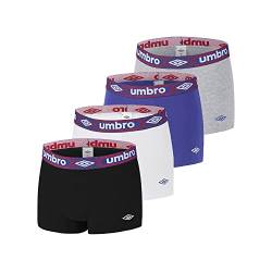 Unterhosen Männer Ultraweich, Boxershorts Herren, Langlebig (4er Pack), Schwarz/Blau/Grau/Weiß, L von UMBRO