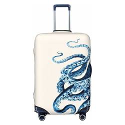 UNIOND Octopus bedruckte Gepäckabdeckung, elastische Kofferabdeckung, Reisegepäckschutz, passend für 45,7-81,3 cm Gepäck, Schwarz , S von UNIOND