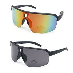 UNTAMID Sport-Sonnenbrille für Herren und Damen, Jugendliche, Radfahren, Baseball, Angeln, Laufen, UV-Schutz, Schwarz von UNTAMID