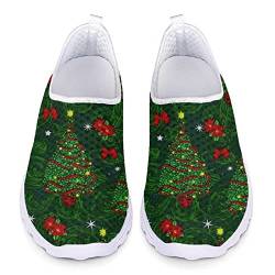 UOIMAG Weihnachtsbaum Mesh Schuhe Slip-On Xmas Schuhe für Frauen Männer leicht und atmungsaktiv Walking Schuhe, EU44 von UOIMAG