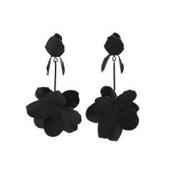 Übertrieben Blütenblätter Blumen Baumelnde Ohrringe Für Frauen - Vintage Blume Anhänger Ohrstecker Ohrhänger Lange Quaste Ohrring, Charm Chic Schmuck Modetrend Accessoires Mädchen Geschenk,Schwarz von UOMSKTY