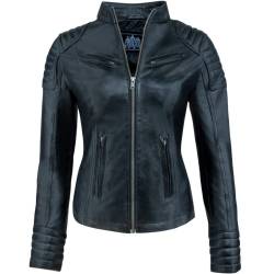 URBAN 5884 Damen Lederjacke, Jacke aus echtem Lammfell, Kurz und Enganliegend, Glattes und Weiches Leder, Schwarz, 5XL von URBAN 5884