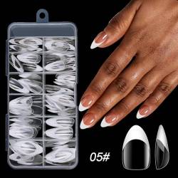 120 Stück French Tip Press on Nails künstliche Nägel vollständige Abdeckung künstliche Ballerina Nägel natürliche künstliche Nägel Press on Nails DIY Nagelkunst für Frauen von URFDCAD