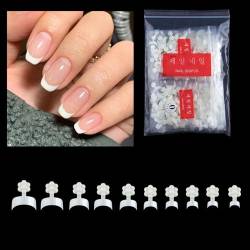 500 Stück French Short Acryl Künstliche Fingernägel Tips Französische Künstliche Nagel Tips Set Künstliche Nägel French Nagel Tips für Frauen DIY Maniküre Salon von URFDCAD