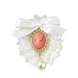 Süße Schleifenbrosche Schleifenbrosche mit Perlenschmuck Brosche Vintage Viktorianische Kamee Brosche Anstecknadel Blumenbrosche Anstecknadel Abendgarderobe Fliege für Frauen Damen Mädchen von URFDCAD