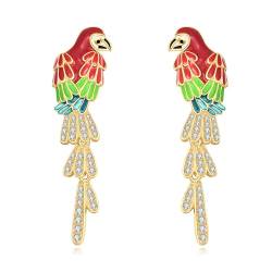 Vogel-Ohrringe Sterling Silber Papagei baumeln Stude Ohrringe Vogel Schmuck Geschenke für Vogelliebhaber Frauen Mädchen von URONE