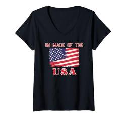 Damen I. Hergestellt aus den USA Damen Herren Patriotische amerikanische Flagge 4. Juli T-Shirt mit V-Ausschnitt von USA Patriotic American Flag Gifts Co.