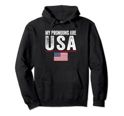 My Pronouns Are USA Patriotische amerikanische Flagge 4. Juli Pullover Hoodie von USA Patriotic American Flag Gifts