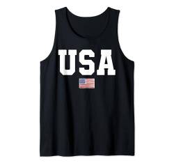 USA T-Shirt Damen Herren Patriotische amerikanische Flagge 4. Juli stolz Tank Top von USA Patriotic American Flag Shirt for Men & Women