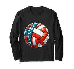 Volleyball Support Team Flagge USA Beach American Langarmshirt von USA Sport Team Gear Summer Tees
