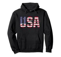 USA in den Farben der amerikanischen Flagge Fahne Pullover Hoodie von USA - Vereinigte Staaten von Amerika Designs