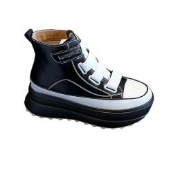 USACEK Damen High Top Plateau Sneaker Farbblock rutschfeste Erhöhung Keile Wanderschuhe lässige Turnschuhe mit Dicker Sohle von USACEK