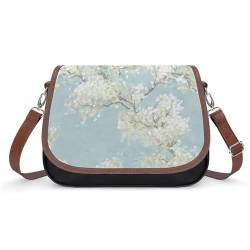 UTURET Blue Mist & Green Tea Crossbody-Tasche für Damen, Lederhandtaschen mit verstellbarem Riemen, Schultertaschen, Multi-4, Einheitsgröße von UTURET