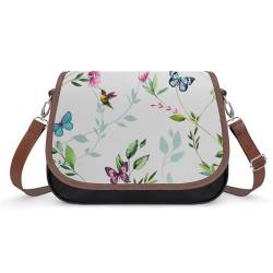 UTURET Schöne Blumen Geldbörsen für Frauen Tote Handtaschen PU Leder Taschen Mode Damen Schultertasche, Multi-4, Einheitsgröße von UTURET