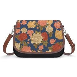 UTURET Vintage Botanical Lemon Crossbody Taschen für Frauen Trendy Fashion Umhängetasche PU-Leder Geldbörse für Damen mit verstellbarem Riemen, Multi-6, Einheitsgröße von UTURET