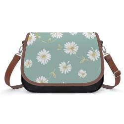 UTURET Weiße Blumen Geldbörsen für Frauen Tote Handtaschen PU Leder Taschen Mode Damen Schultertasche, Multi-5, Einheitsgröße von UTURET