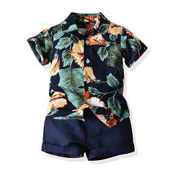 UUAISSO Kleinkind Baby Junge Kleidung Print Shirt Kurzarm Tops Shorts Sets Hawaiian Sommer Baby Jungen Outfits Schwarz 18-24 Monate von UUAISSO