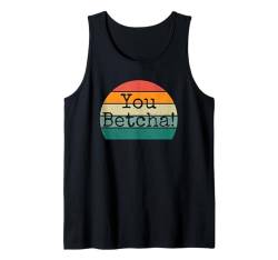 You Betcha Lustiger Minnesota Spruch Midwestern Retro Sonnenuntergang Tank Top von Uff Da Apparel Co.