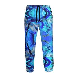 Ufuson Reggae RastaJamaica lionWeed Sweatpants für Herren, bedruckte Jogginghose mit Kordelzug, Sporthose, Lila Libelle, 36-41 von Ufuson