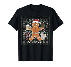 Weihnachten Tshirt Christmas Weihnachtsmann Beer Keks T-Shirt von Ugly Christmas Geschenk Kleidung Xmas Weihnachten